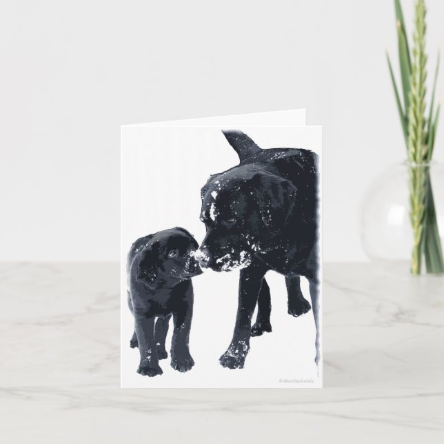 Black Labrador Love - Tarjeta de Navidades (Anverso)