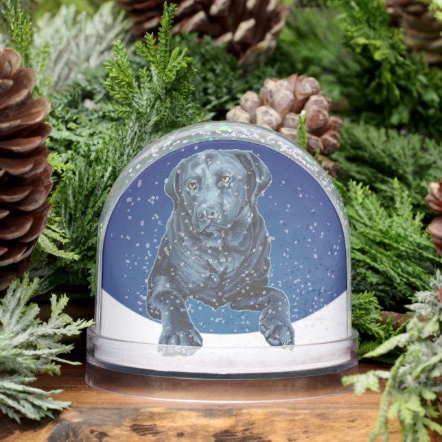 Black Labrador Snow Globe Custom Dog Snow Globe (Invierno)