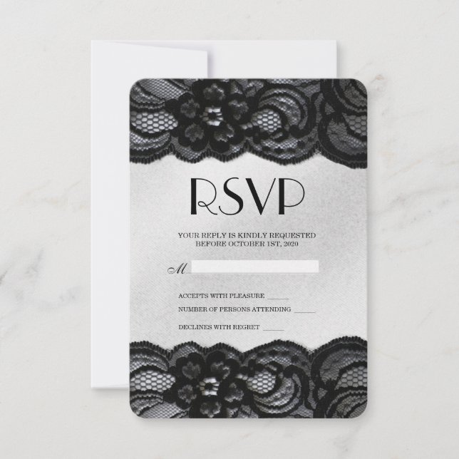 Black Lace y Satin RSVP (Anverso)