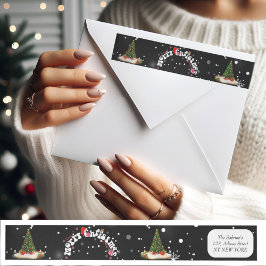 Black Merry Christmas Graffiti Return Address