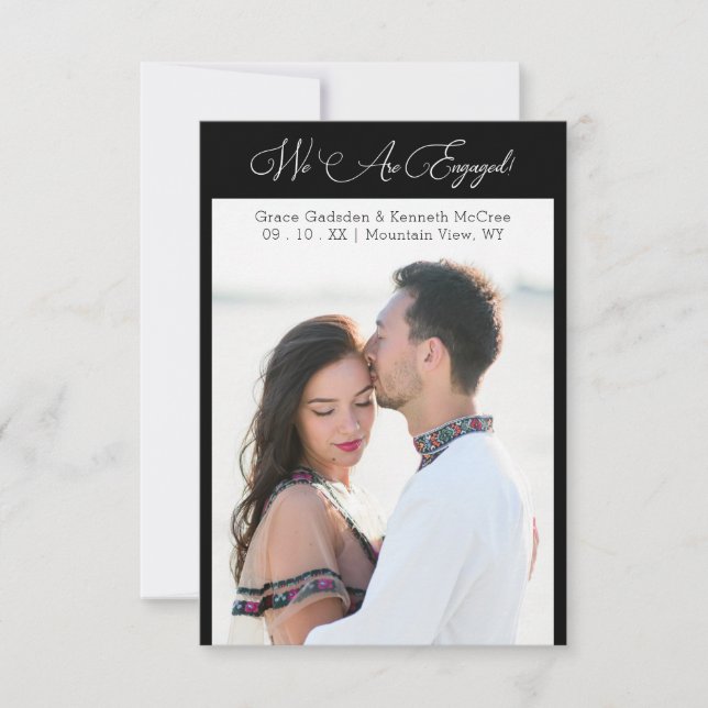 Black Minimalist Personalized Photo Elegant Script (Anverso)