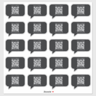 Black Minimalista Speech Bubbles QR Shop Pegatinas