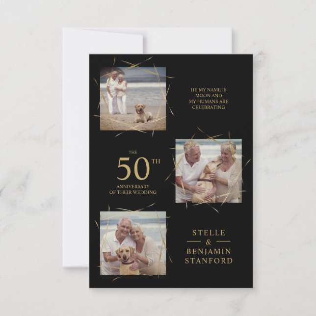 Black Modern 3 fotos Mascota todo el aniversario B (Anverso)