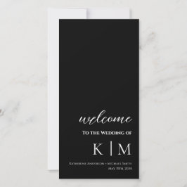 Black-Modern - Programa de Boda Monograma-