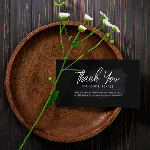 Black Modern Simple Mini Gracias Tarjetas de visit