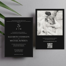 Black Modern Wedding Invitaciones a la boda Católi