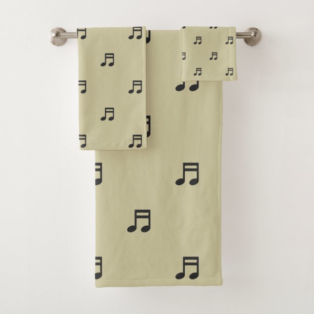 Black Music Notes Pattern on Light Beige (In situ)
