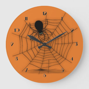 Black & Naranja Halloween Spieen reloj de pared we