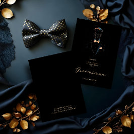 Black & Neon Effect Groomsman Silhouette Wedding