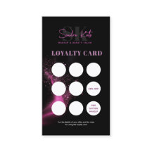 Black Neon Pink Beauty Salon Tarjeta de Lealtad de