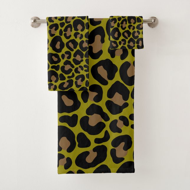 black &olive green Animal print leopard  (In situ)