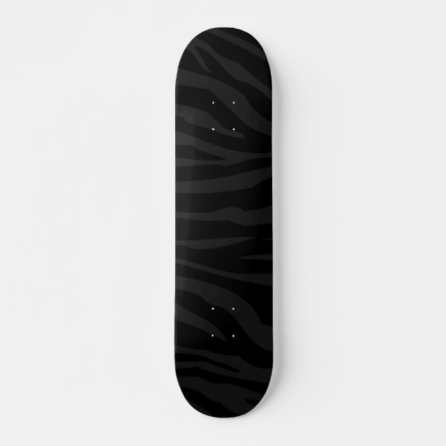 Black on Black Zebra Print Comp Skateboard (Anverso )