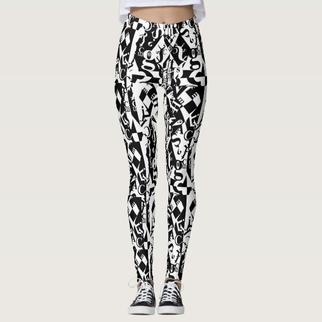 black on white on black leggings (Anverso)