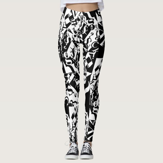black on white on black leggings (Anverso)