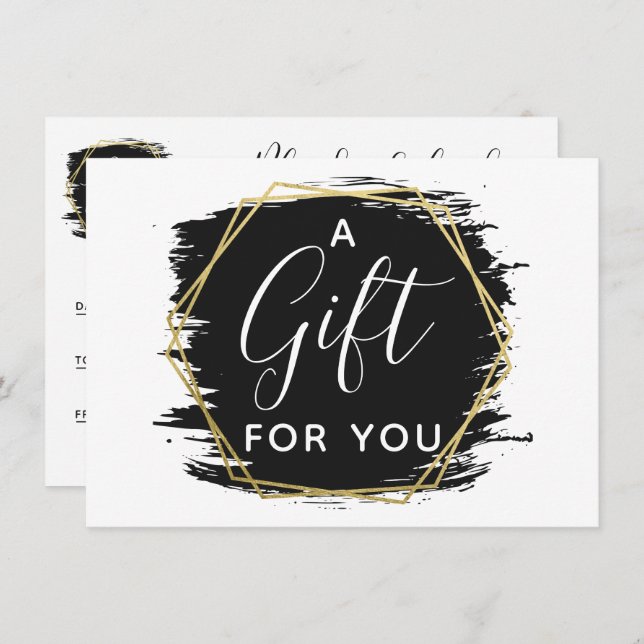 Black Paint Stroke y tarjeta de certificado de oro (Anverso / Reverso)