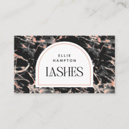Black Pink Marble Arch Beauty Lashes Tarjeta de Ne