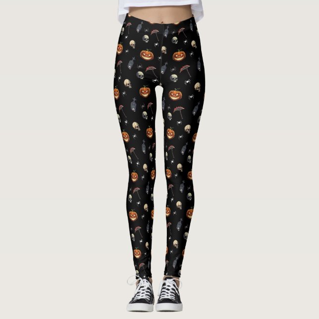 🖤 Black Pumpkin King Kid Leggings 🎃 (Anverso)