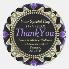 Black Purple Gold Gracias Pegatinas