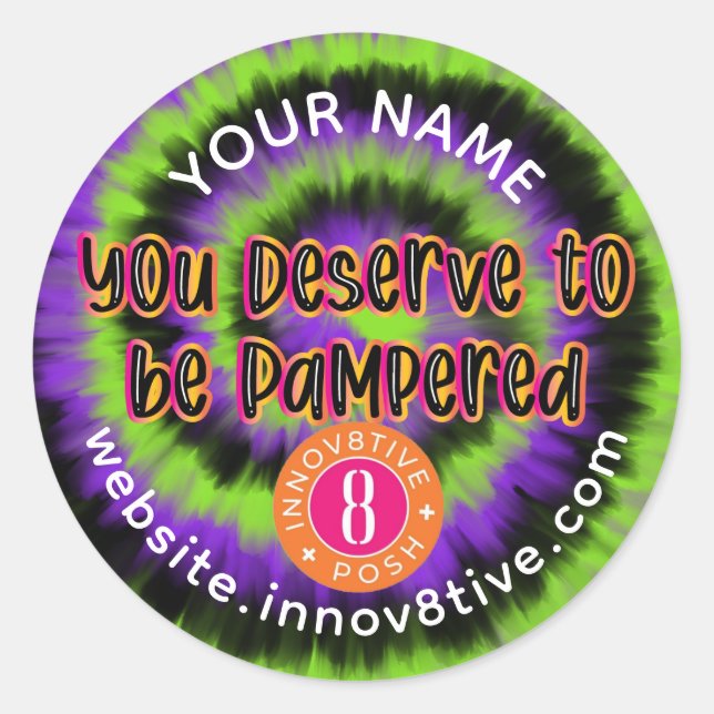 Black Purple Tie Dye Innov8tive Etiqueta Posh (Anverso)