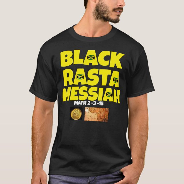BLACK RASTA MESSIAH Camiseta oscura básica (Anverso)