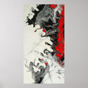 Black Red Moderne Resumen Arte Fluido
