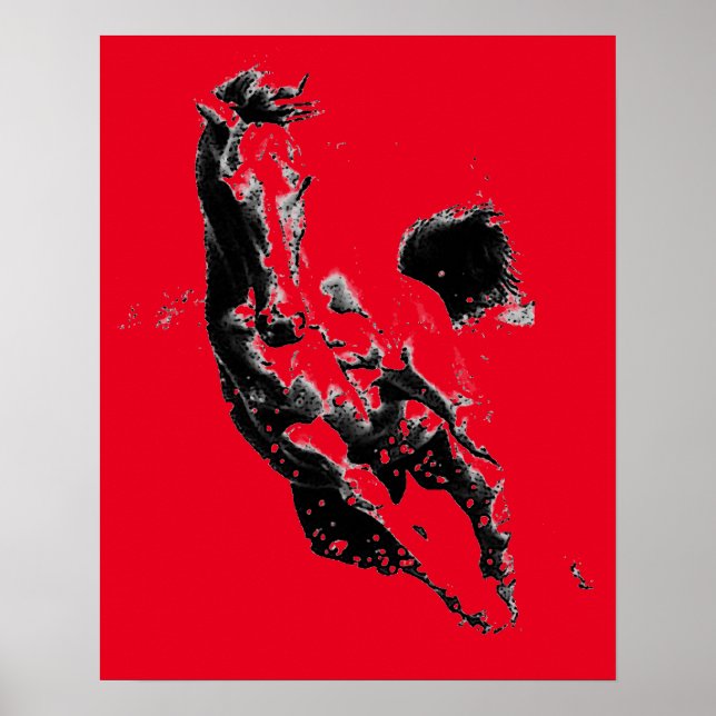 Black Red Pop Arte Corriendo Caballo (Frente)