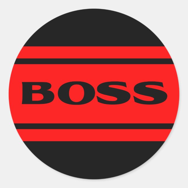 Black Red Race Stripes Boss Pegatina (Anverso)