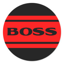 Black Red Race Stripes Boss Pegatina