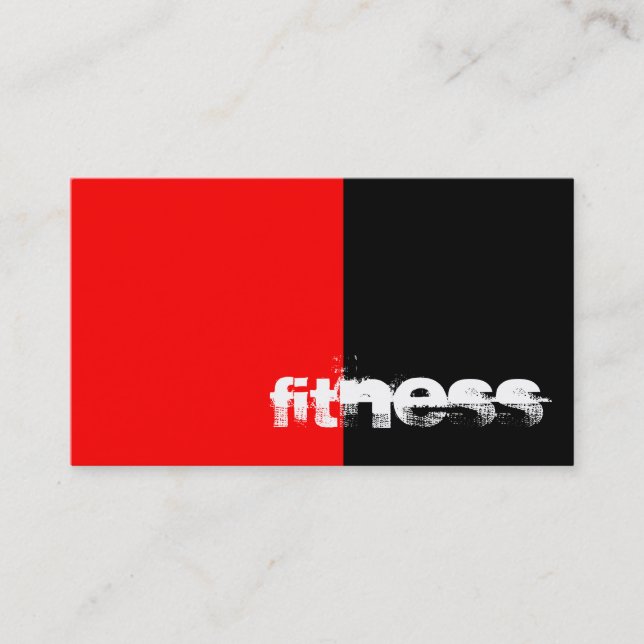 Black Red Stripes Fitness Sport Tarjeta de negocio (Anverso)