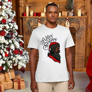 Black Santa Claus T-Shirt   CAMISETAS NAVIDADES