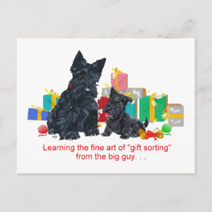 Black Scottie y cachorro de Navidad