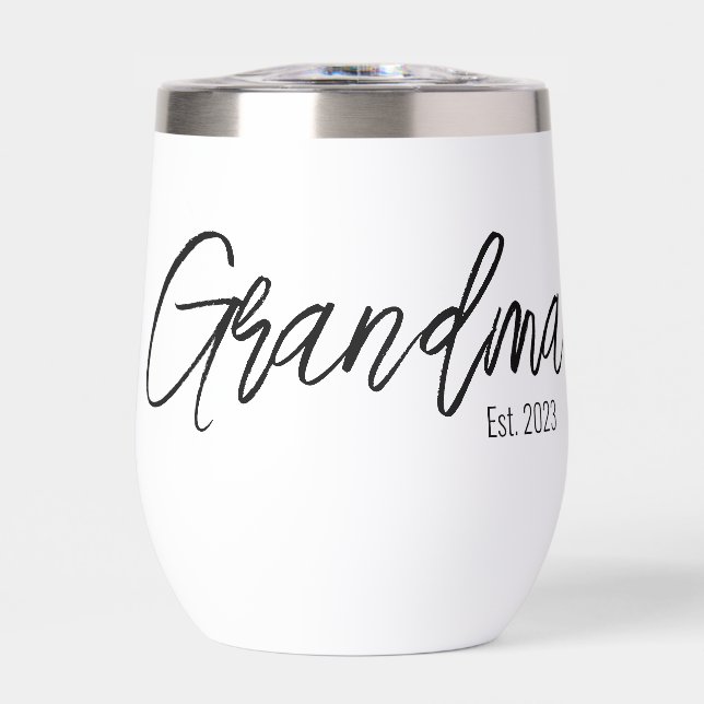 Black Script Typography Grandma Established Year (Frente)