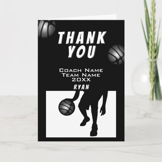 Black Silver Basketball - Tarjeta de entrenador (Anverso)