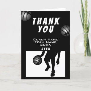 Black Silver Basketball - Tarjeta de entrenador