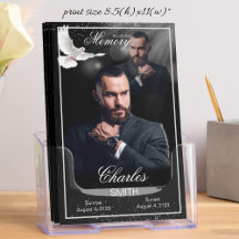 Black Silver Funeral Program Black Silver Obituari