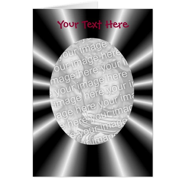 Black Silver Rays diseña tu tarjeta de fotos (Frente)