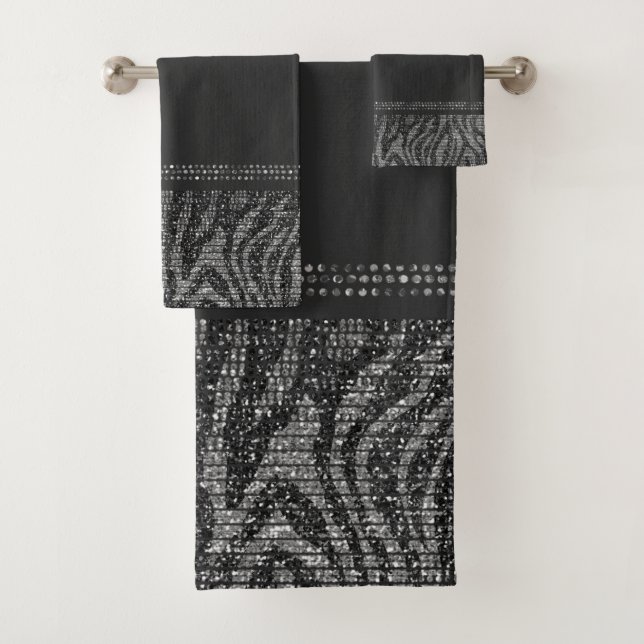 Black Silver Zebra Wild Animal Print Exotic Glam (In situ)