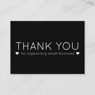 Black Simple Moderno Gracias Tarjetas de visita