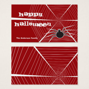 Black Spider & Web Halloween Party Favor Gift Etiq