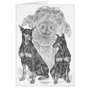 Black/Tan Doberman Pinscher Dog Art de Kelli Swan