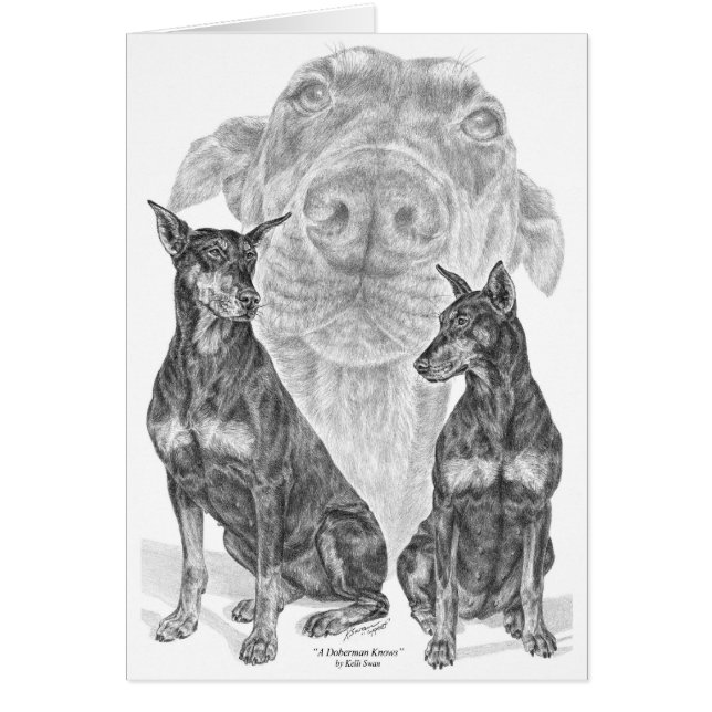 Black/Tan Doberman Pinscher Dog Art de Kelli Swan (Frente)