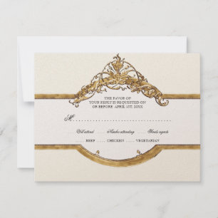 Black Tie Elegance 2, Tarjetas RSVP de la Boda Dor