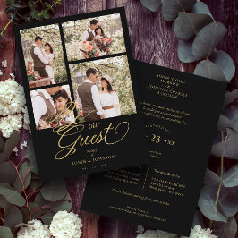 Black Trendy Collage 4 Fotos Fancy Script