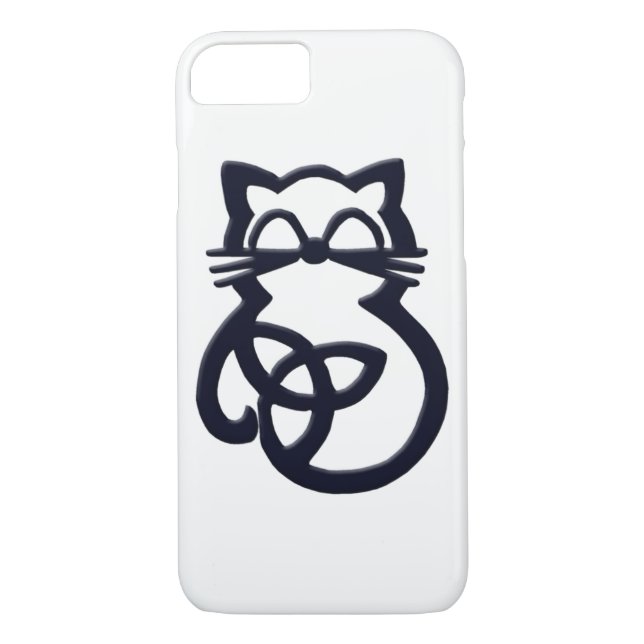 Black Trinity Knot Funda para iPhone para gato cel (Reverso)