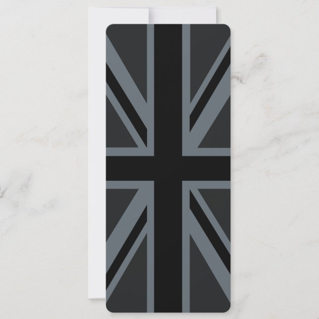 Black Union Jack British Flag Design Personalizar  (Anverso)