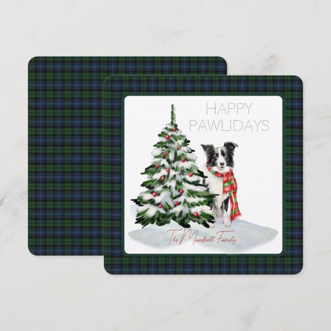 Black Watch Anciano Tartan Happy Pawlidays Dog (Anverso / Reverso)