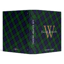Black Watch Scottish Tartan Gold Monogram Boda