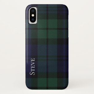 Black Watch Tartan Plaid iPhone X Funda