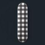 Black Watercolor Gingham Skateboard<br><div class="desc">Un estilo tan clásico como su A-game,  este divertido skateboard presenta un diseño de gingham de color negro.</div>