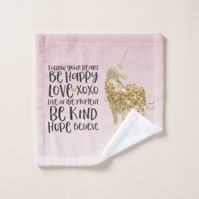 Black Watercolor Inspirador Gold Unicorn (Toallita)